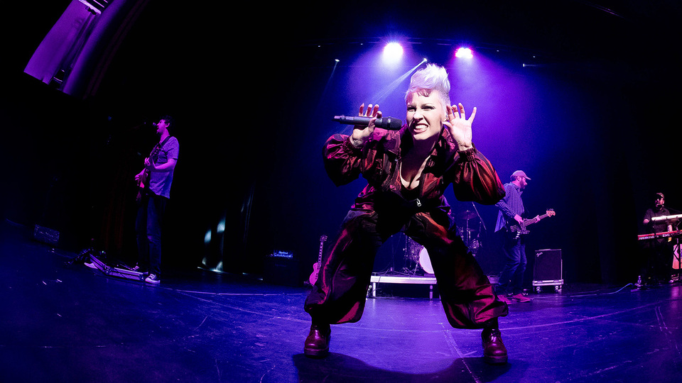 Promotional image for the show 'BEAUTIFUL TRAUMA - The Ultimate Live P!nk Experience' in September 2027 at Blackburn Empire Theatre.